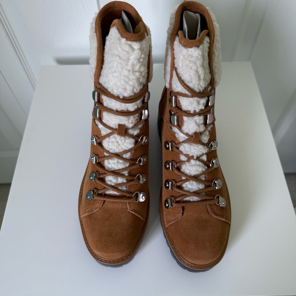 MARC FISHER | NIB Tan Winter Hiking Boots Sz 7.5 - Picture 3 of 6